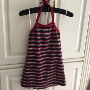 🇺🇸 100% Cotton Halter Striped Tank Dress Star Sparkle